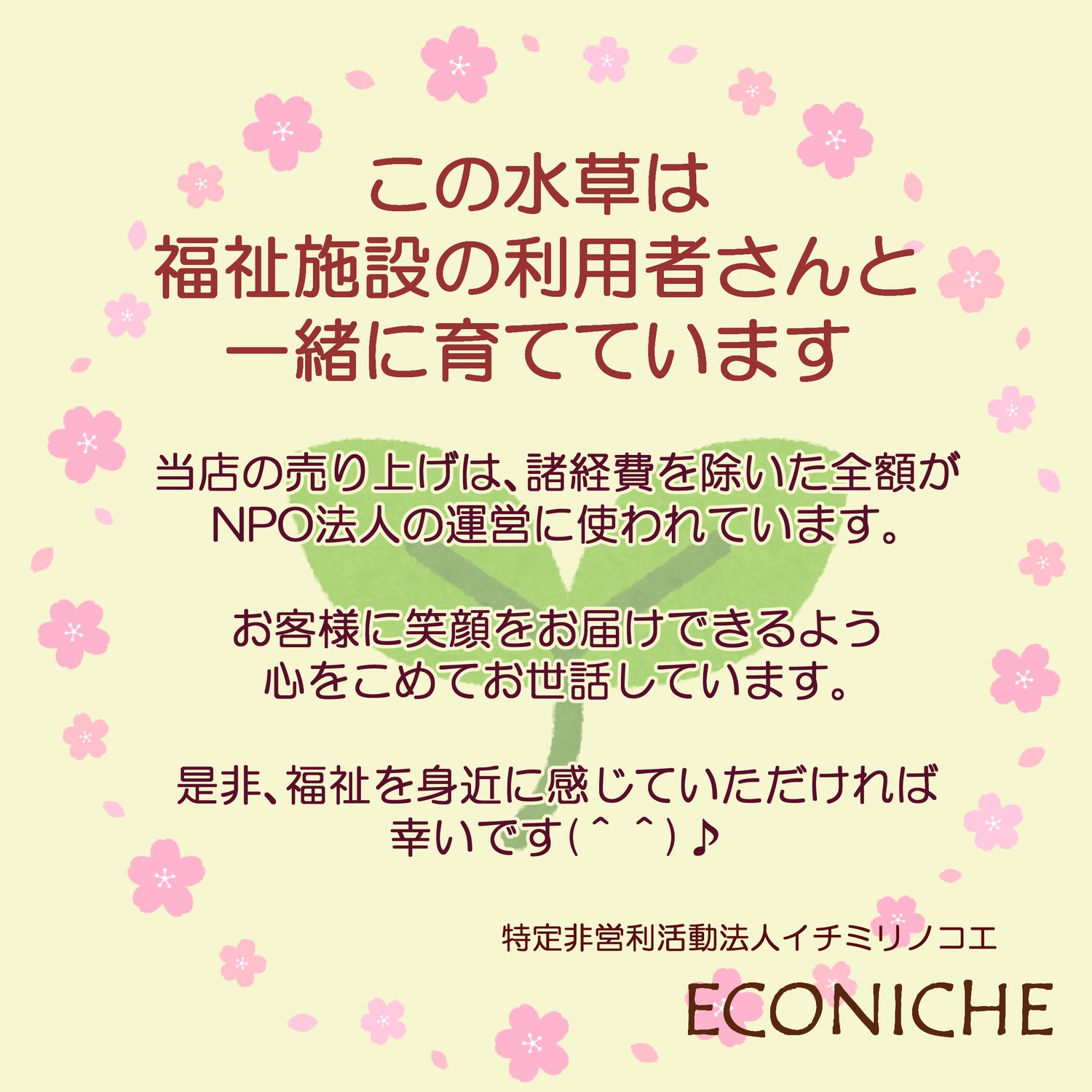 特定非営利活動法人　NPO法人　通販　ECONICHE